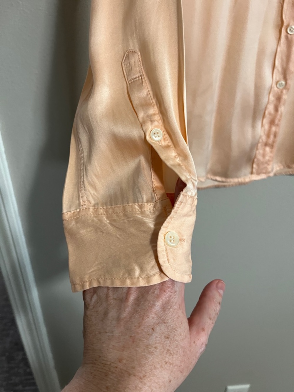 J. Crew Peach Silk Button-Down Shirt - Picture 4 of 6